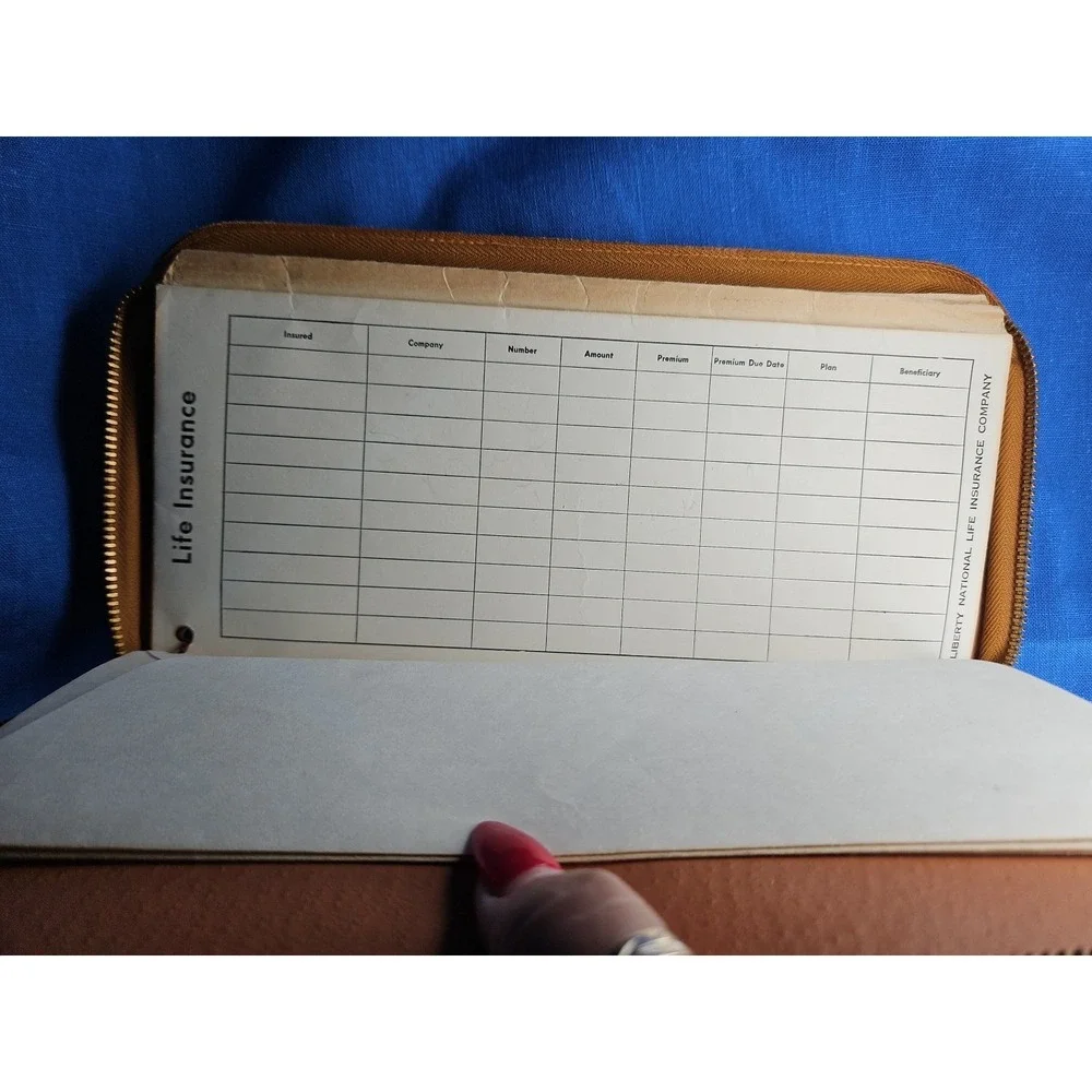 Liberty National Life Insurance Vintage Leather Valuable Papers Will Holder Case